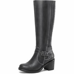 NEW MYSOFT women's knee high side zip boots in gray